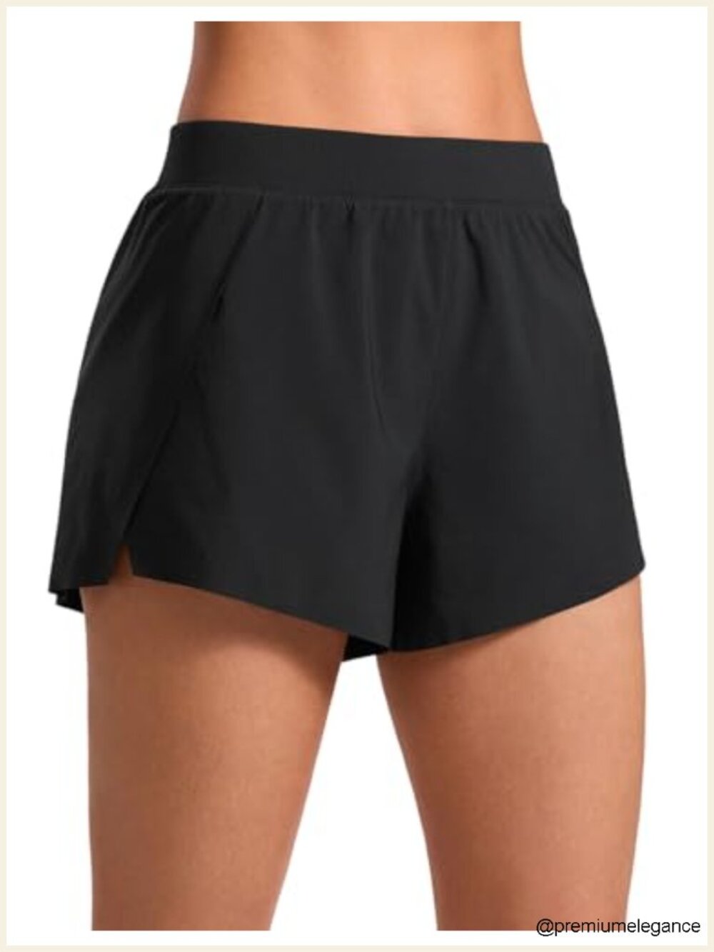 High Rise V Split Running Shorts 2.5" Quick Dry with Liner